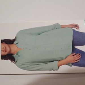 Anne Klein Gauze Button Down Shirt Blouse